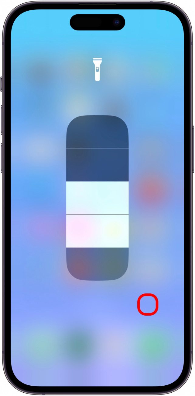 Select the brightness you desire, then tap the screen to return to the Control Center.