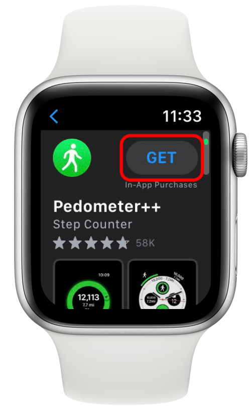 tap get to download apple watch step tracker