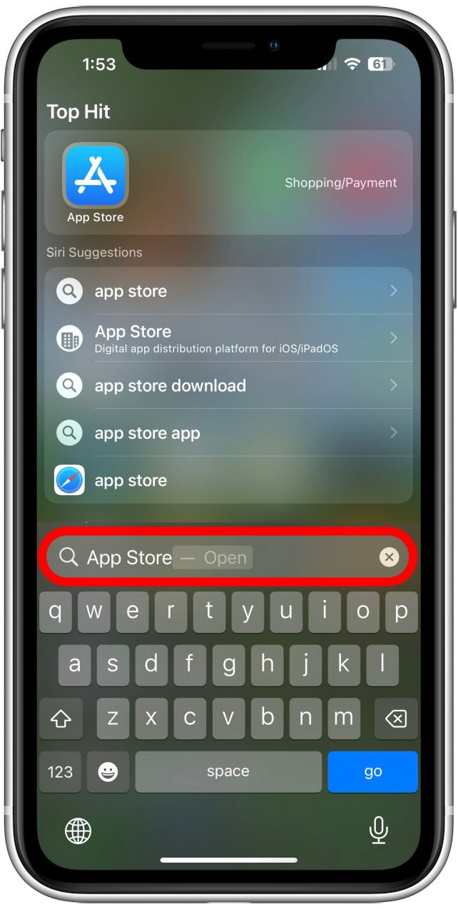Tap the Search field how to get app store back on iphone