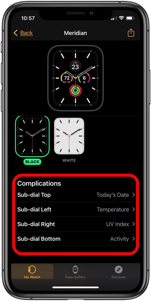 choose where you want the step counter complication to appear on apple watch face
